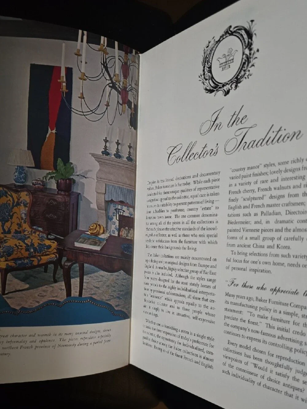Baker Furniture Co Red Hardcover Furniture Book with Gold Lettering